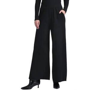 NEW MINNIE ROSE viscose palazzo pant with pockets in black